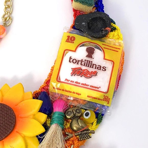 Handmade in Mexico Statement Collage Necklace and Earrings Set - Picture 5 of 9